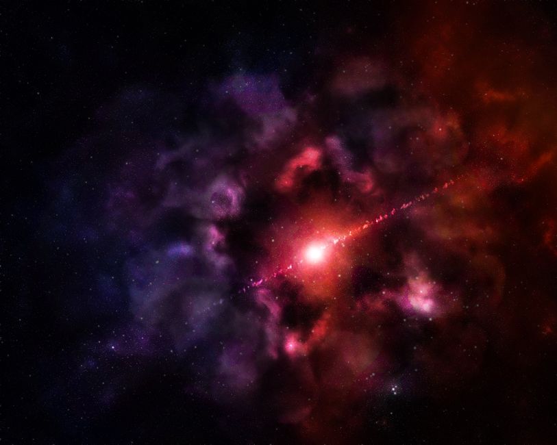 赤く輝く巨大な星
