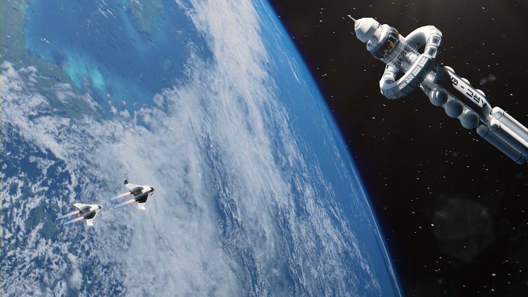 宇宙空間での衝突を表す抽象画像